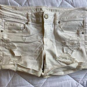 White Jean Shorts